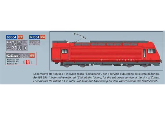 ACME 60654 E-Lok RE 456 Sihltalbahn, H0 DC