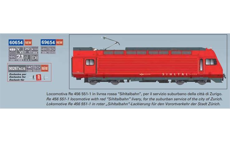 ACME 69654 E-Lok RE 456 Sihltalbahn SZU, H0 DC Digital Sound