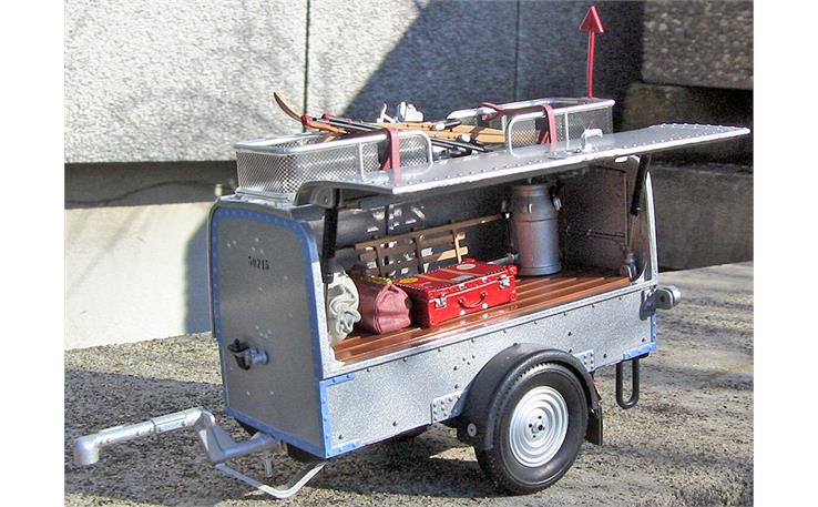 Alpenwagen 19240 Gepäckanhänger R9I zu Saurer Postauto, mit Sound 1/24