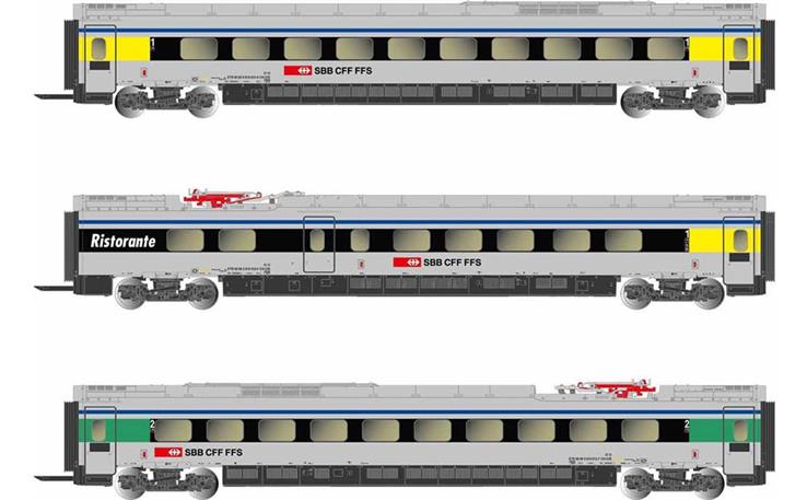 Arnold HN3503 Ergänzungswagenset 3-tlg zu ETR 610 SBB/Cisalpino, Spur N