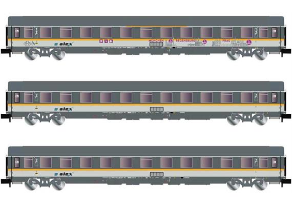 Arnold HN4301 Personenwagen-Set 3-tlg "Alex" UIC-Z München - Regensburg, Spur N