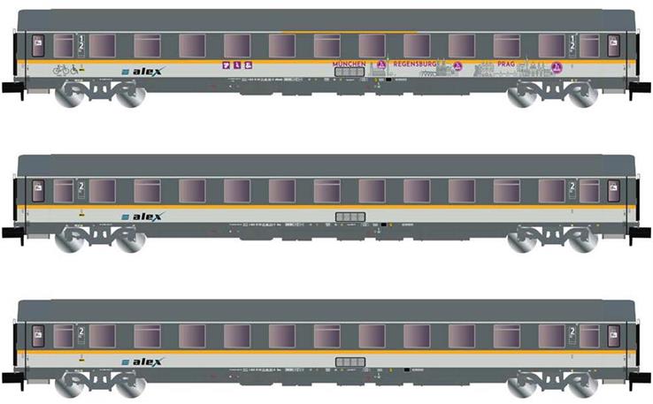 Arnold HN4301 Personenwagen-Set 3-tlg "Alex" UIC-Z München - Regensburg, Spur N