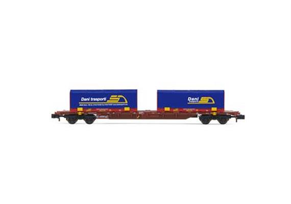 Arnold HN6486 Containerwagen Sgnss mit 2x22 Dani Trasporti FS, Spur N