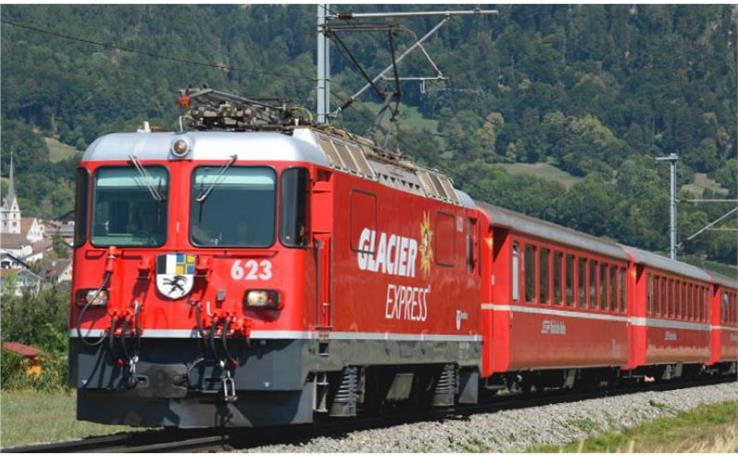 Bemo 1258183 Werbelok Ge 4/4 II 623 "Glacier-Express", RhB, H0m