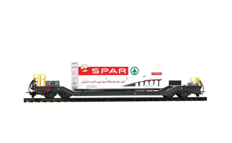 Bemo 2289110 RhB Sb-v 7730 mit Container "Spar Berge" 125 B, H0m