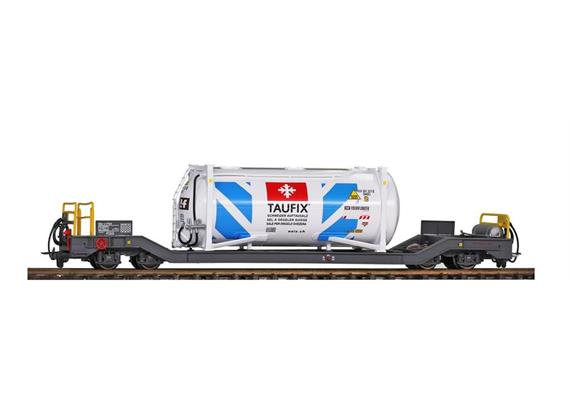 Bemo 2289141 RhB Sb-v 7721 Tragwagen mit Streusalz-Container "Taufix", H0m