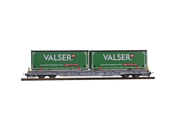 Bemo 2291175 RhB R-w 8385 Tragwagen mit Container "Valser", H0m