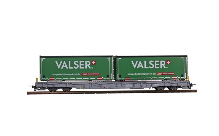 Bemo 2291175 RhB R-w 8385 Tragwagen mit Container "Valser", H0m