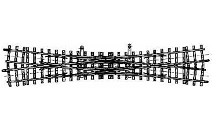 Bemo 4215000 12 ° Doppelkreuzungsweiche HOm, 220 mm