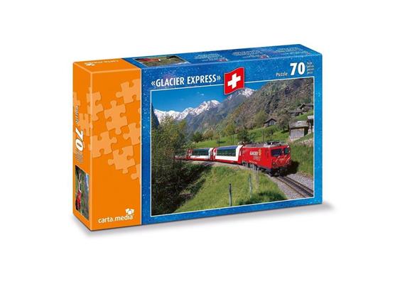 Carta Media 07720 Puzzle Glacier Express bei Stalden, 70 Teile