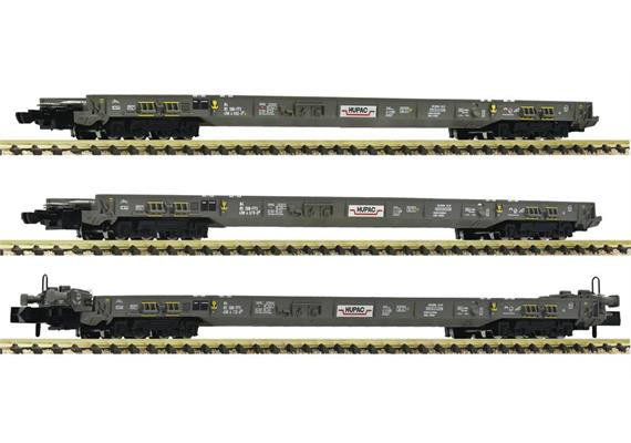 Fleischmann 6660093 Rollende Autobahn Wagenset 3-tlg Hupac, Spur N