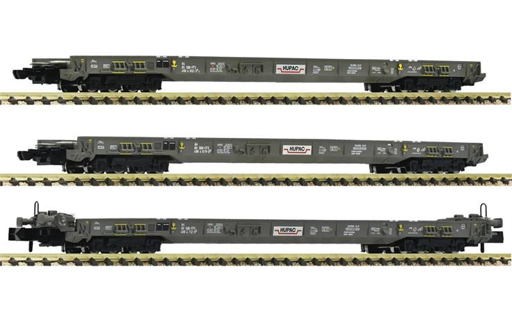 Fleischmann 6660093 Rollende Autobahn Wagenset 3-tlg Hupac, Spur N