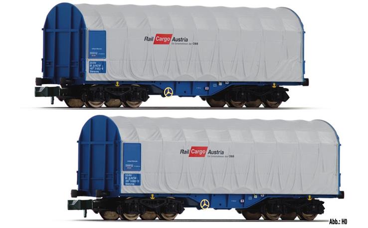 Fleischmann 837924 Schiebeplanenwagen-Set 2-tlg. Bauart Shimms, ÖBB, Spur N