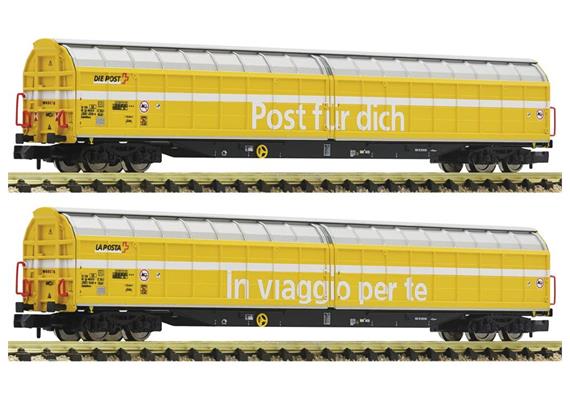 Fleischmann 838312 Grossraum-Schiebewandwagen Set 2-tlg "Post/PTT" SBB, Spur N