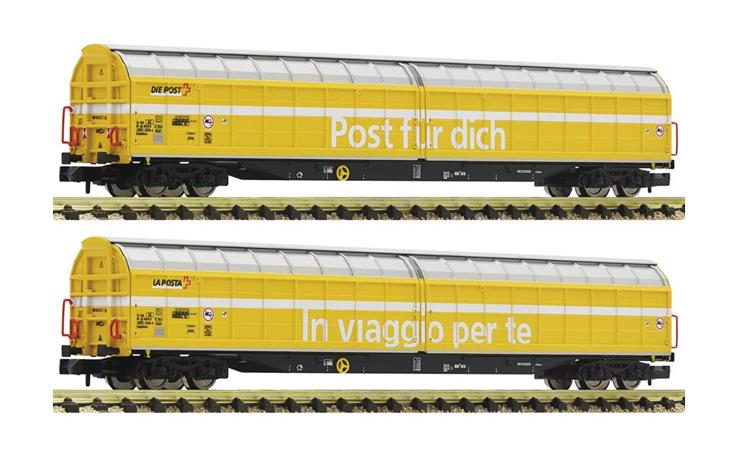 Fleischmann 838312 Grossraum-Schiebewandwagen Set 2-tlg "Post/PTT" SBB, Spur N