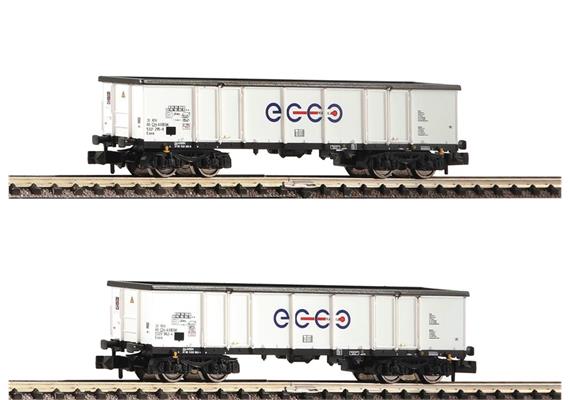 Fleischmann 841014 Hochbordwagen, Ecco Rail 2er Set Eaos weiss AXBSK Spur N