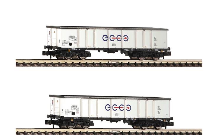 Fleischmann 841014 Hochbordwagen, Ecco Rail 2er Set Eaos weiss AXBSK Spur N