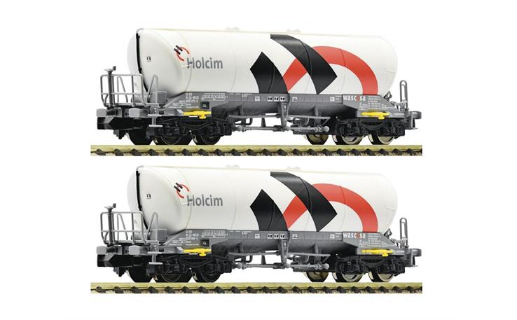 Fleischmann 848901 Silowagen-Set 2-tlg Bauart Uacns 932 Holcim/Wascosa, Spur N