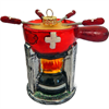 Glas Ornament Schweizer Fondue Set, 7 x 8.5cm