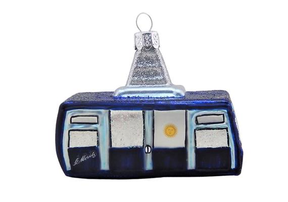 Glas Ornament Schweizer Luftseilbahn St. Moritz - 7.5 x 5.5cm