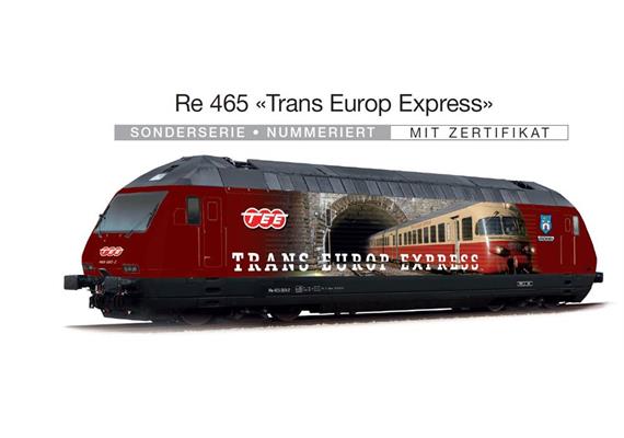 Hag S-28575-21 E-Lok Re 465 «Trans Europ Express» BLS, H0 DC Digital