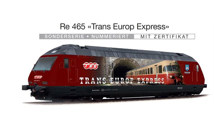 Hag S-28575-21 E-Lok Re 465 «Trans Europ Express» BLS, H0 DC Digital