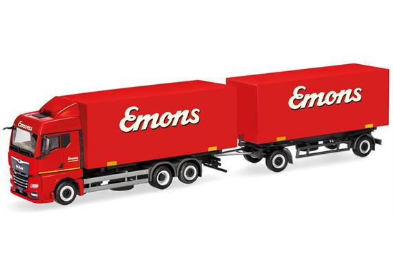 Herpa 319294 MAN TGX GM Wechselkoffer-Hängerzug "Emons" 1/87