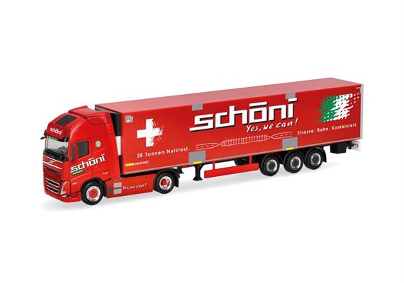 Herpa 319706 Volvo FH GL XL 2020 Electric Kühlkoffer-Sattelzug "Schöni" (CH) 1/87