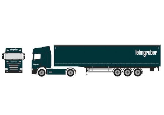 Herpa 958752 Scania CR20 HD Gardinenplanen-Sattelzug "Leimgruber" (CH) 1/87