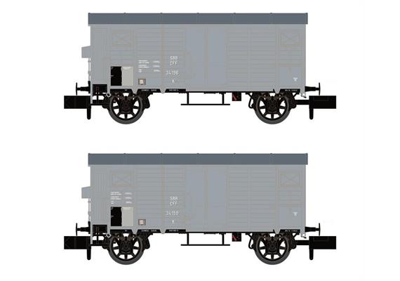 Hobbytrain H23204 Güterwagenset 2-tlg K2 grau SBB, Spur N