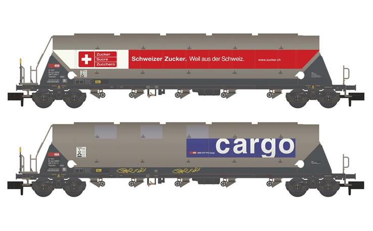 Hobbytrain H23479 Silowagenset 2-tlg Taggnpps gealtert SBB, Spur N