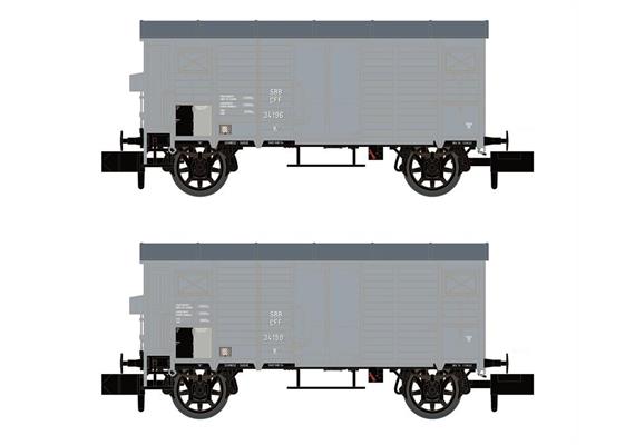 Hobbytrain H24204 Güterwagenset 2-tlg K2 grau SBB, Spur N