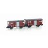 Hobbytrain H24254 Gedeckte Güterwagen-Set K2/K3 braun BLS, Spur N