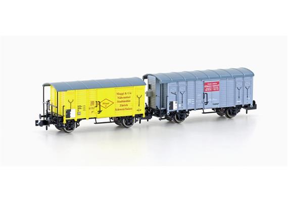 Hobbytrain H24255 Gedeckte Güterwagen-Set K2/K3 braun SBB, Spur N