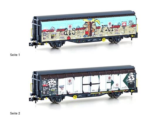 Hobbytrain H24663 Schiebewandwagen Hbbillns Graffiti Kids united SBB, Spur N