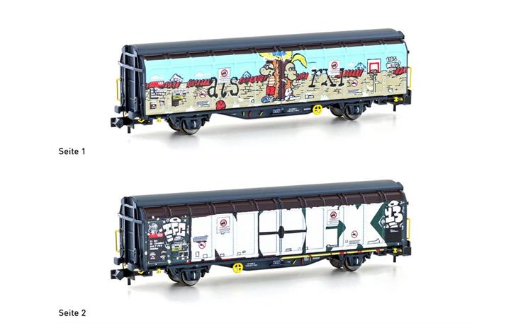 Hobbytrain H24663 Schiebewandwagen Hbbillns Graffiti Kids united SBB, Spur N