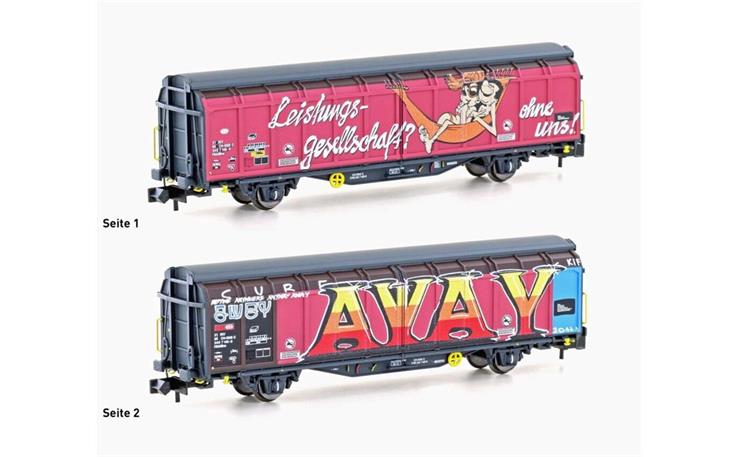 Hobbytrain H24665 Schiebewandwagen Hbbillns Graffiti SBB, Spur N