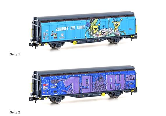 Hobbytrain H24666 Schiebewandwagen Hbbillns Graffiti Zukunft ist Luxus SBB, Spur N