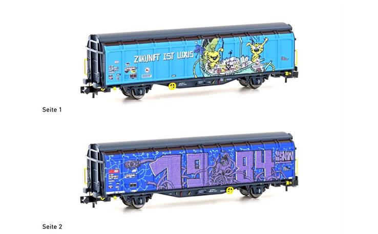 Hobbytrain H24666 Schiebewandwagen Hbbillns Graffiti Zukunft ist Luxus SBB, Spur N