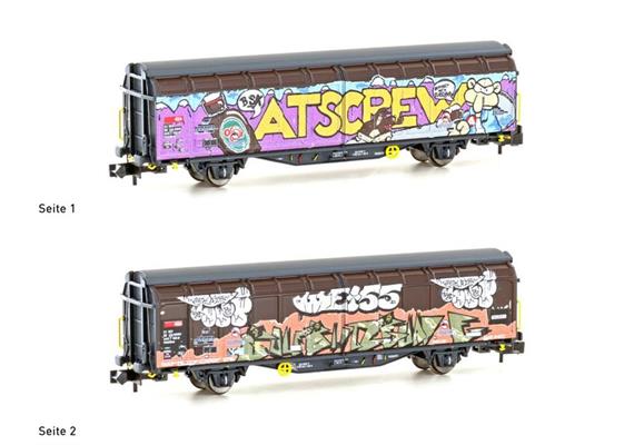 Hobbytrain H24668 Schiebewandwagen Hbbillns Graffiti Atscrew SBB, Spur N