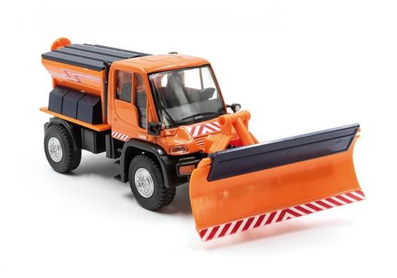 Jägerndorfer 2105 MB Unimog Schneeräumfahrzeug mit Räumschild oder Schneefräse 1/40