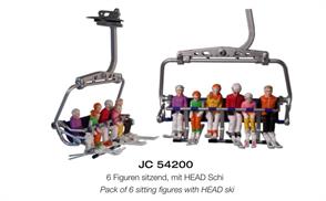 Jägerndorfer 54200 6 Figuren sitzend mit Head Ski