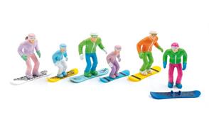 Jägerndorfer 54300 6 Figuren stehend mit Head Snowboards