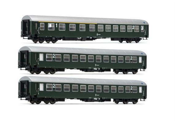 Jägerndorfer 61304 UIC-X Reisezugwagen 3-tlg grün ÖBB, Spur N