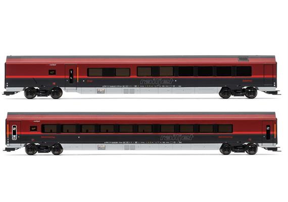 Jägerndorfer 70217 Ergänzungswagenset 2-tlg Railjet ÖBB, H0 DC