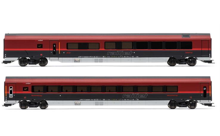 Jägerndorfer 70217 Ergänzungswagenset 2-tlg Railjet ÖBB, H0 DC