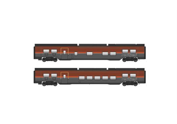 Jägerndorfer 72210 2-tlg. Railjet 2 - Garnitur "DANI" der ÖBB, H0 DC