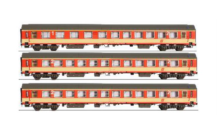 Jägerndorfer 90302 Personenwagenset UIC-X 3-tlg jaffa ÖBB, H0