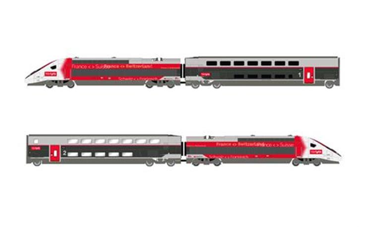 Jouef HJS2414ACS TGV Euroduplex Lyria 4-teilig, H0 AC Digital Sound