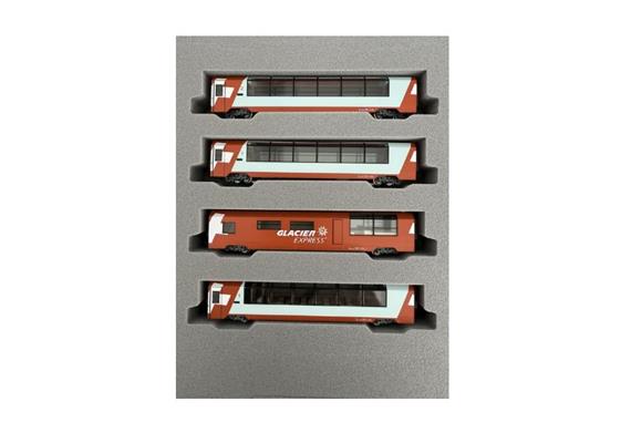 Kato 10-2027 Glacier Express Personenwagen-Set 4-tlg RhB, Spur N